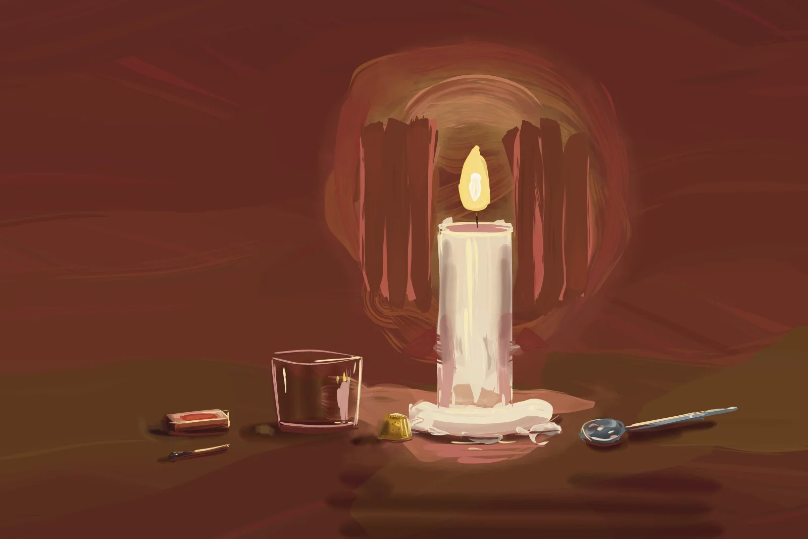 Candle in the Dark, a painting by Captain Underpaint