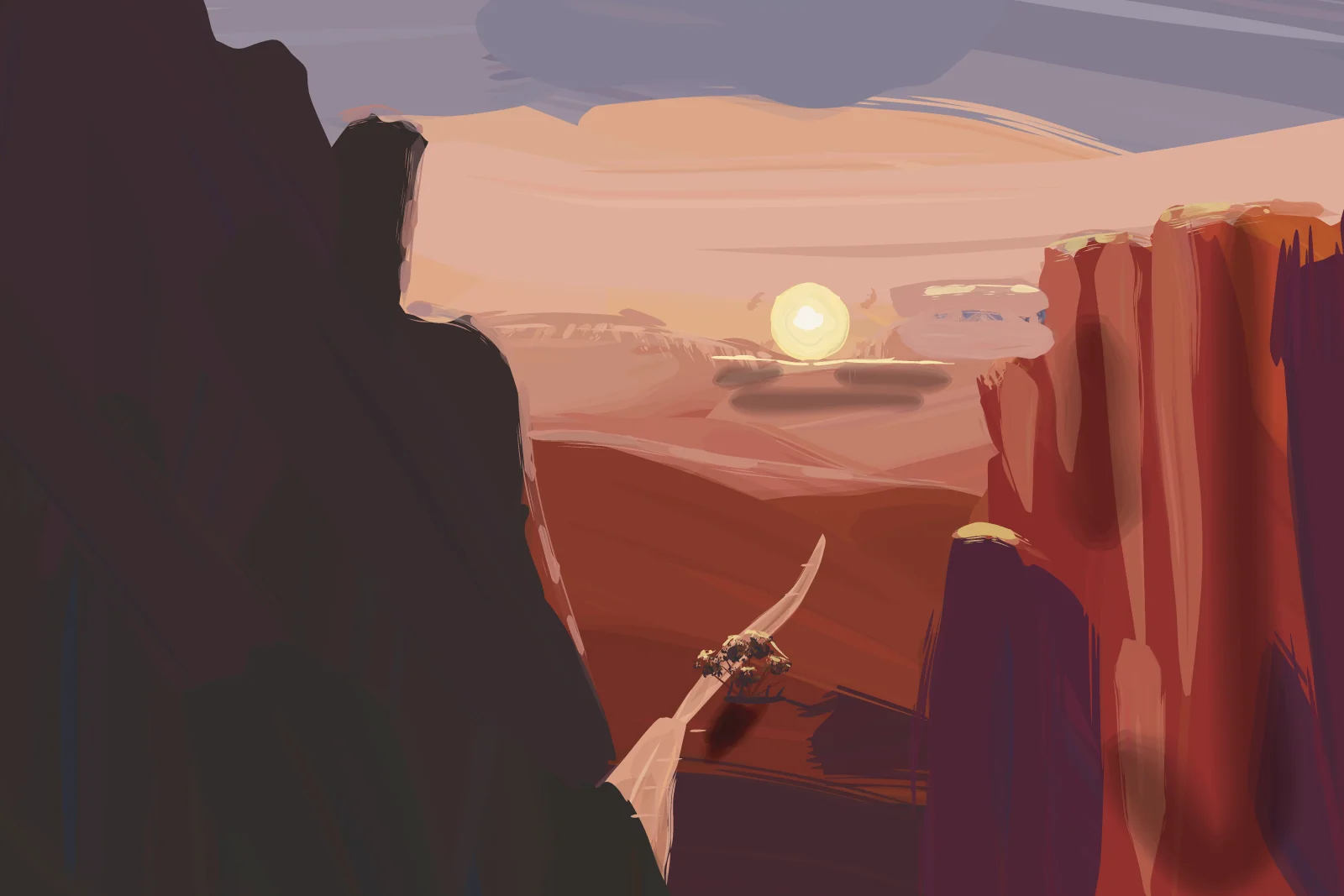 Canyon, First Light, a painting by Captain Underpaint