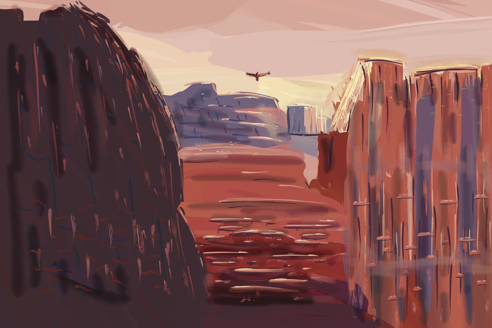 Canyon, First Light, a painting by Captain Underpaint