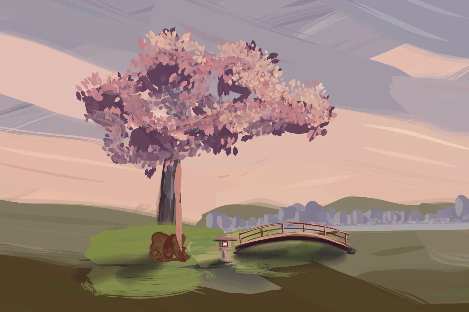 Cherry Tree in Spring, a painting by Captain Underpaint