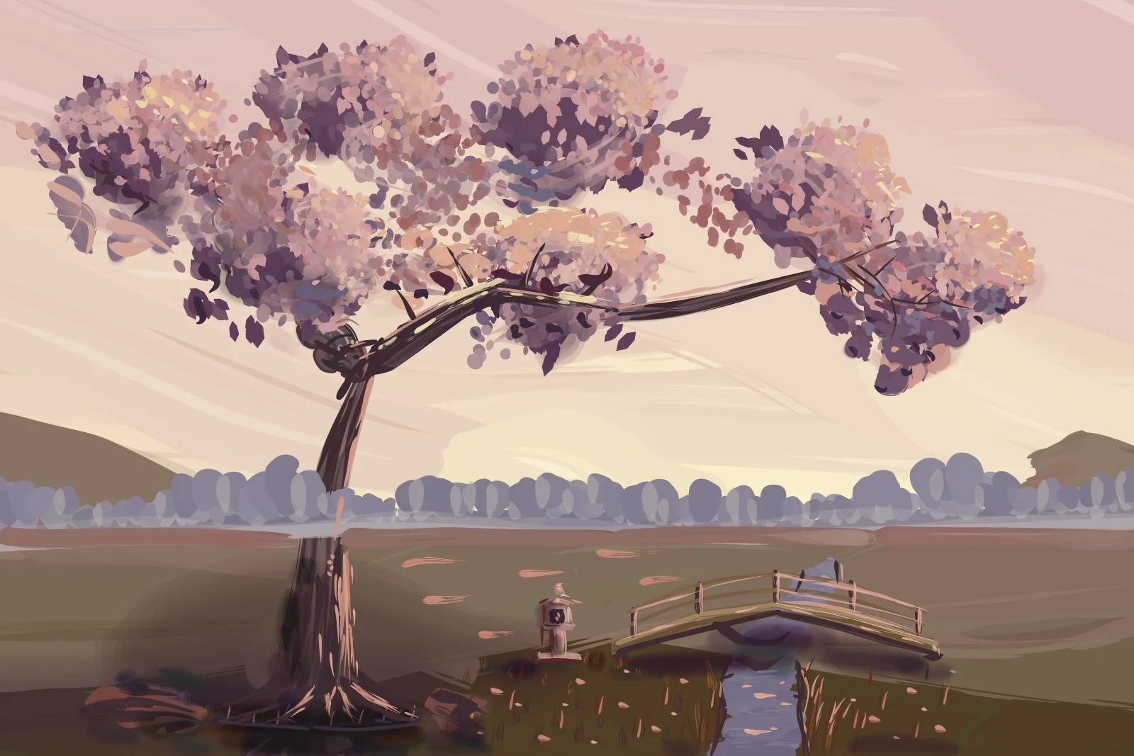 Cherry Tree, Late Light, a painting by Captain Underpaint