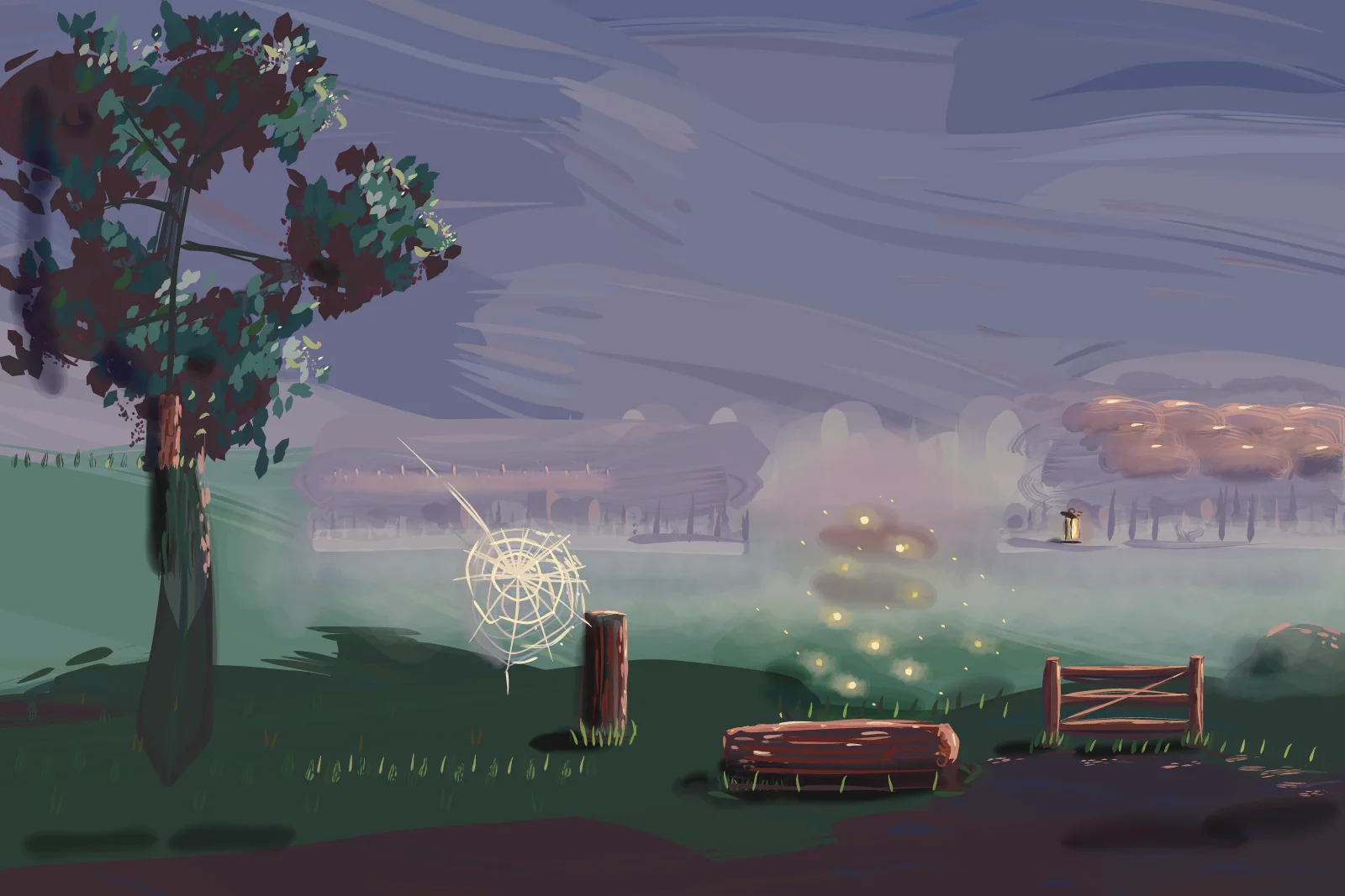 Fireflies in the Fog, a painting by Captain Underpaint