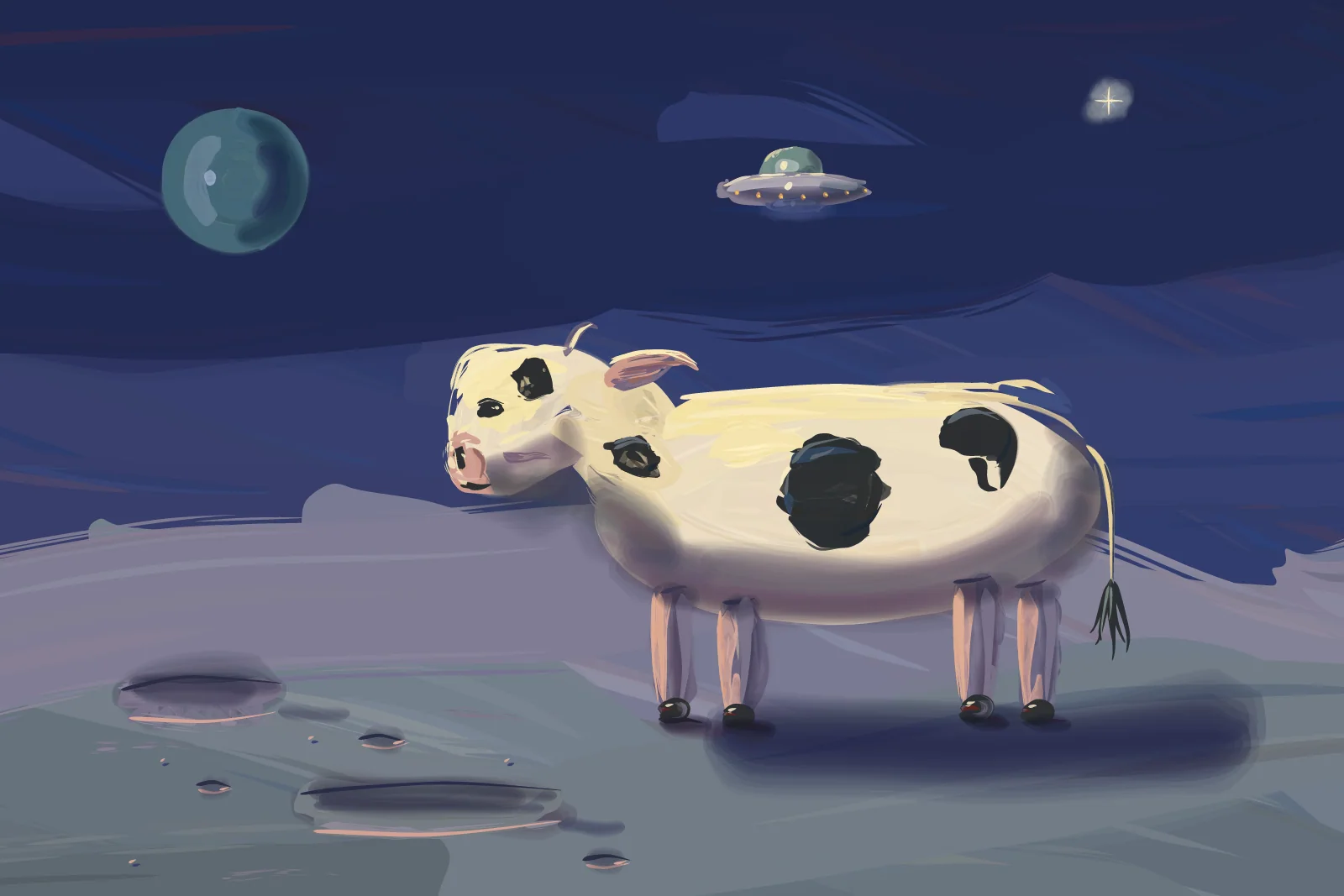 Moon Pasture, a painting by Captain Underpaint