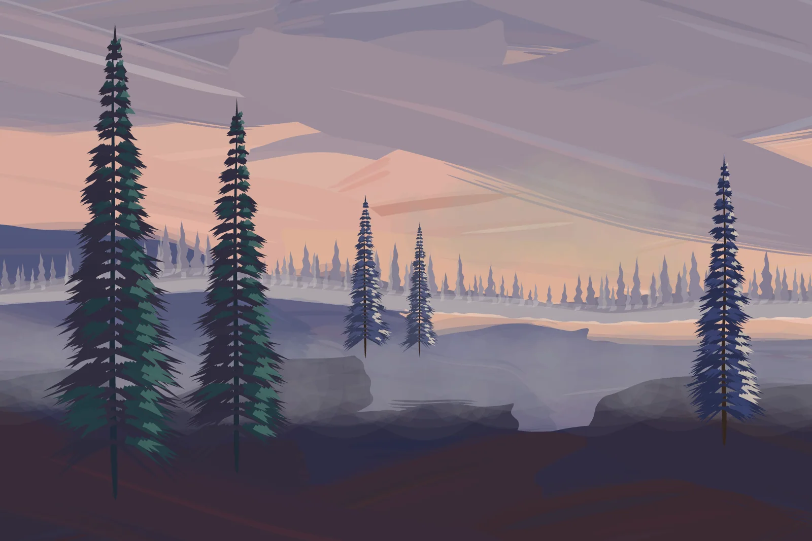 Pine Ridge, First Light, a painting by Captain Underpaint
