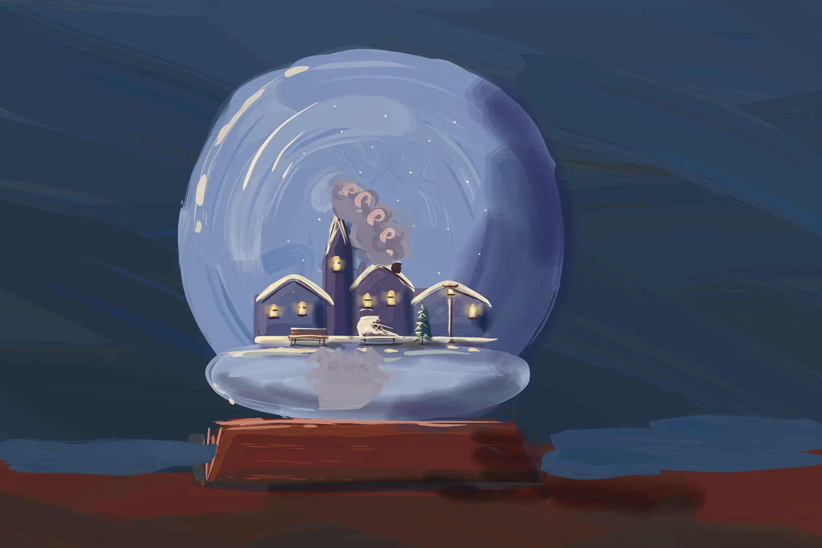 The Little Town Inside, a painting by Captain Underpaint