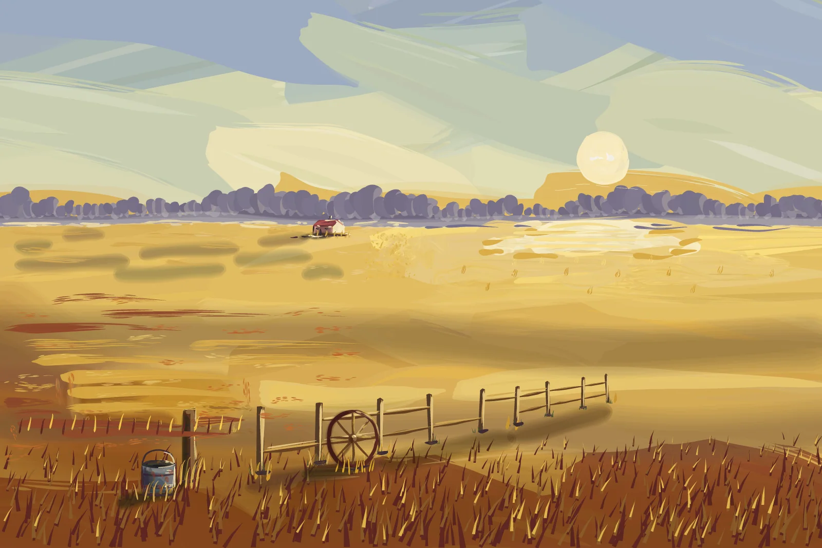 Wheat at Sundown, a painting by Captain Underpaint