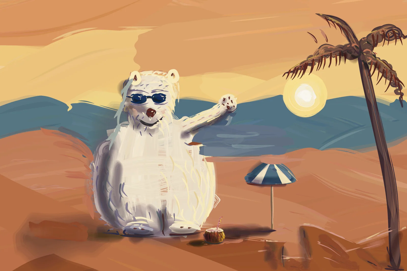 Yeti, Off Duty, a painting by Captain Underpaint